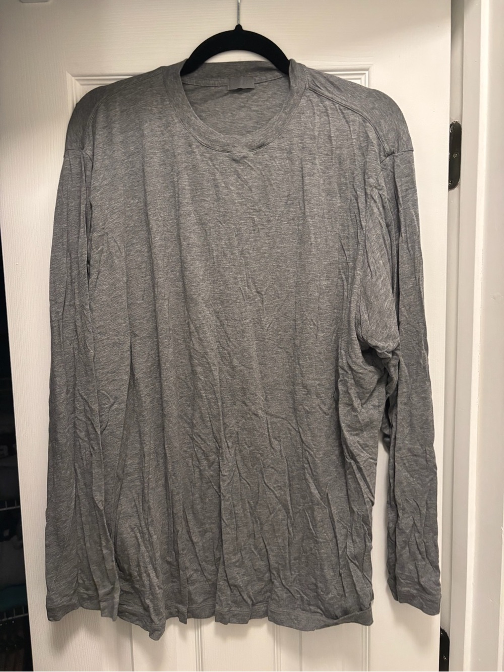 Skims Classic Long-Sleeve Crew Neck Shirt - Gray